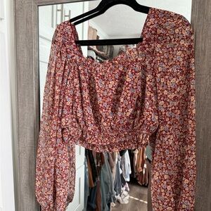 Blu Pepper Floral Long Sleeve Women's Top